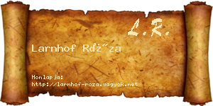 Larnhof Róza névjegykártya